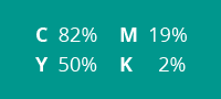 C 82%, M 19%, Y 50%, K 2%